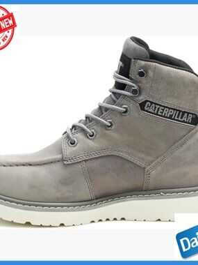 Waterproof Steel Toe Work Boots Wedge Heel Leather Construction